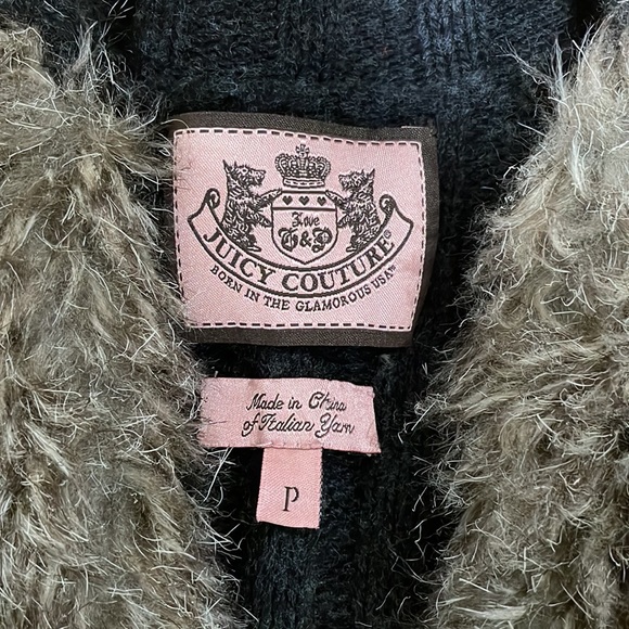 Juicy Couture small wool & fur tie front vest - Picture 3 of 5